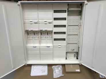 Hager Zählerschrank 4x eHZ Zählerfeld + 1x Verteilerfeld 5-reihig 1100mm mit APZ-Raum + 1x Multimediafeld 1-reihig ZB34S (inkl. Datenschnittstelle und RJ45-Buchse)